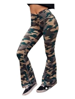 OFFLINE By Aerie Real Me High Waisted Ruched Flare Leggings Size Small